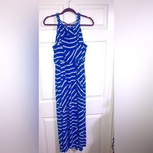 Lane Bryant Blue/White striped halter dress
